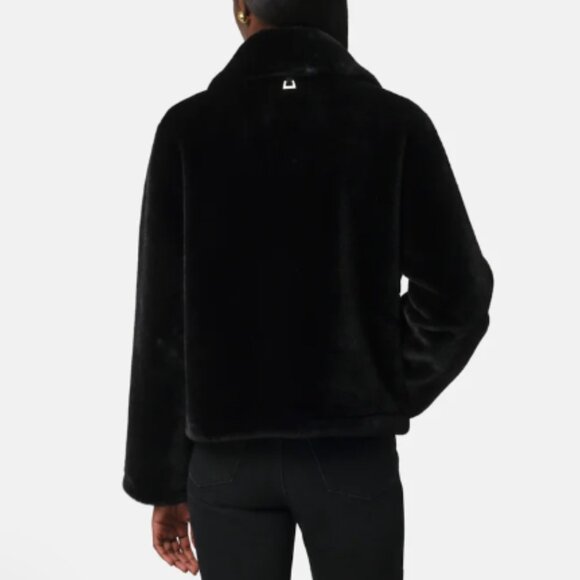 Apparis Elis PLUCHE Short Faux Fur Coat in Black - Picture 4 of 8